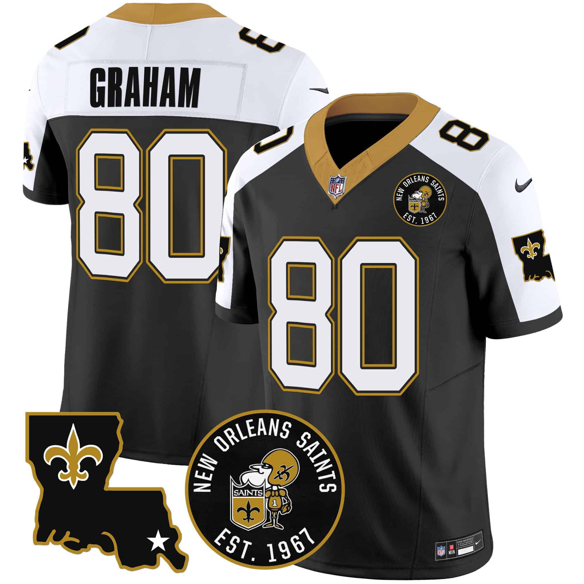 Men New Orleans Saints #80 Graham Black 2024 Nike 1967 Patch Vapor Limited NFL Jersey->indianapolis colts->NFL Jersey